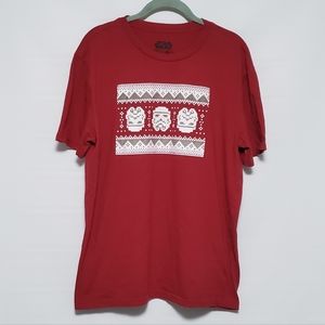Star Wars Holiday Stormtrooper red short sleeve tshirt Large Ugly Christmas